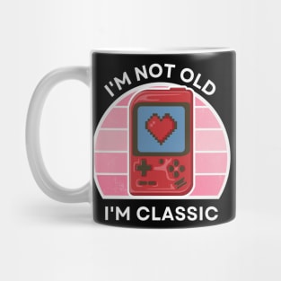 I'm not old, I'm Classic | Handheld Console | Retro Hardware | Vintage Sunset | Gamer girl | '80s '90s Video Gaming Mug